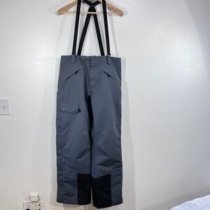 Planet Earth Clothing Co Snow Pants XL Gray Black Waterproof‎ Ski Bib Suspenders